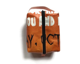 Halloween Vinyl Travel DOPP Kit: Repurposed Banner Shaving Bag