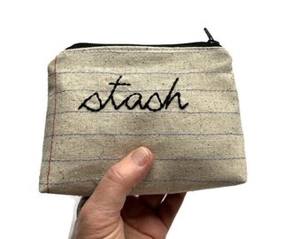Ready to Ship - Stash Bag - Handmade Zipper Pouch