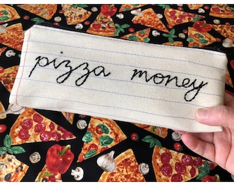 Pizza Money Pencil Case Zipper Pouch