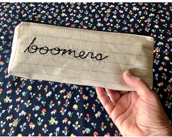 Versand bereit - Boomers Tasche - handgemachte Reißverschlusstasche