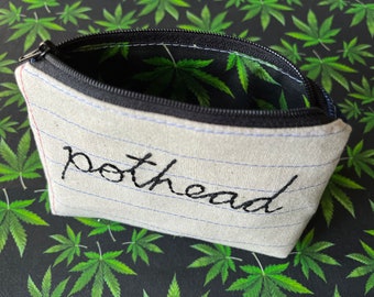 Versandfertig - Pothead Bag - Handgemachte Reißverschlusstasche