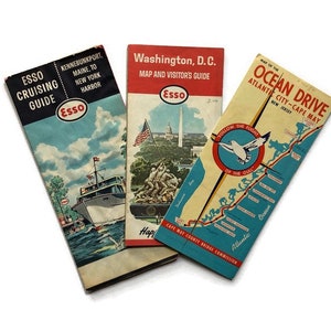 Ocean Drive Atlantic City - Mapas de carreteras antiguos de Esso - Listos para enviar