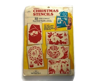 Vintage Frosty Christmas Stencils - Lightly Used - Xmas Decorations - Ready to Ship