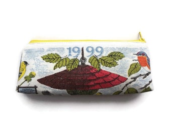 Zipper Pouch Pencil Case Made From 1999 Calendar Tea Towel
