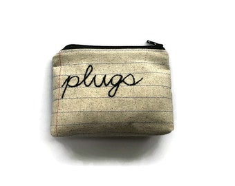 Plugs Bag - Handmade Ready to Ship Zipper Pouch