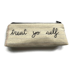 Ready to Ship Treat Yo Self Bag Handmade Zipper Pouch image 1