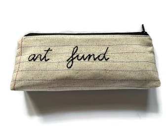 Custom Made Art Fund Bag - Pencil Case - Modern Money Envelope