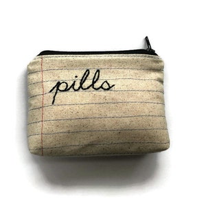 Pills Bag Handmade Ready to Ship Zipper Pouch image 1
