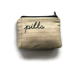 Pills Bag - Handmade Ready to Ship Zipper Pouch