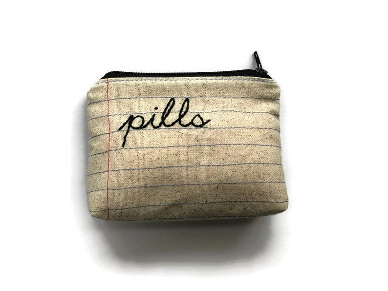 Pills Bag Handmade Ready to Ship Zipper Pouch image 1