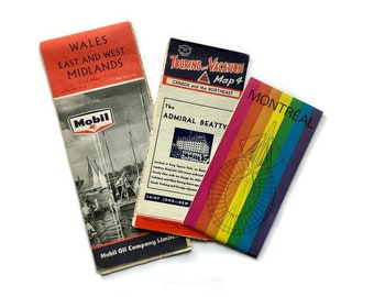 Montreal Wales Canada Vintage Road Maps - Ready to Ship