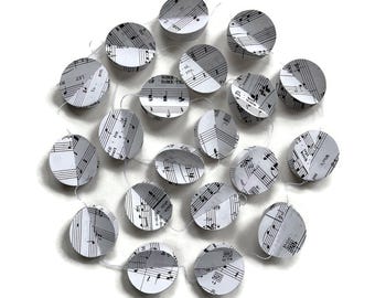 Vintage Sheet Music Paper CIRCLE Garland - Music Theme Birthday Party Decor