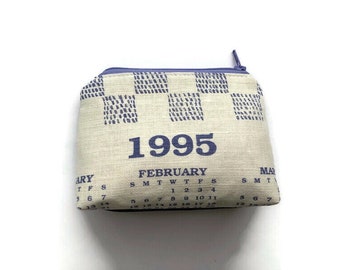 1995 Calendar Tea Towel Zipper Pouch - Keepsake Gift