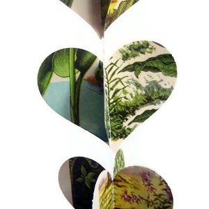 Flowers Paper Heart Garland - Nature Decor