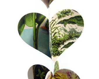 Flowers Paper Heart Garland - Nature Decor