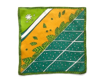 Monique Signature Vintage Hankie - Rolled Edge - Geometric - Great Condition - Ready to Ship