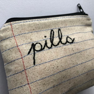 Pills Bag Handmade Ready to Ship Zipper Pouch image 6
