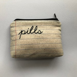 Pills Bag Handmade Ready to Ship Zipper Pouch image 7