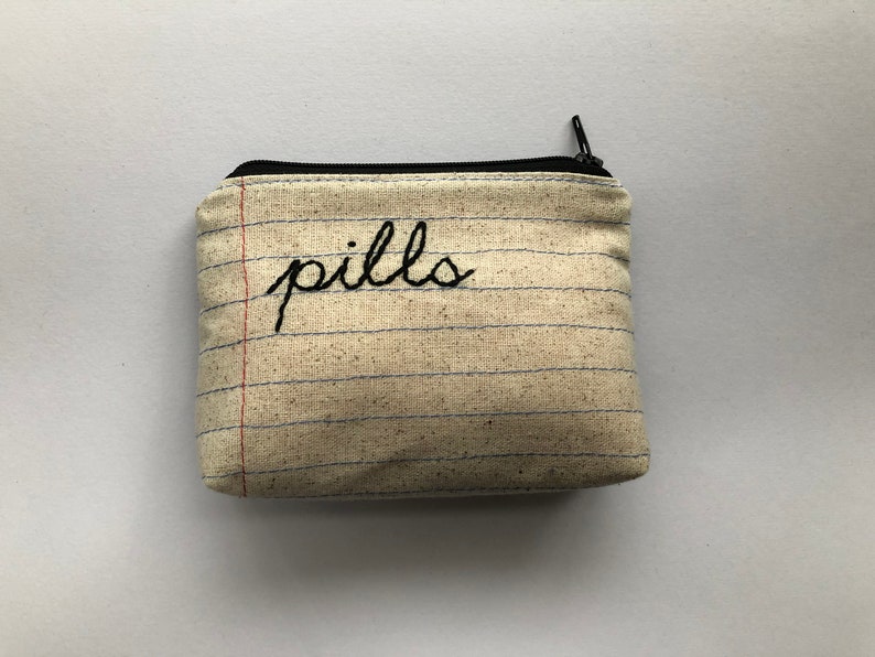 Pills Bag Handmade Ready to Ship Zipper Pouch image 7