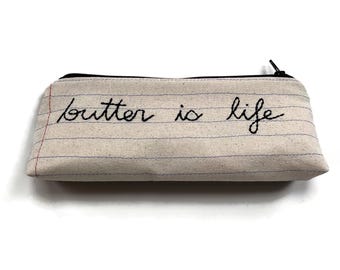 Butter is Life Bag - Borsa con cerniera fatta a mano