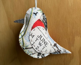 June Bird Ornament - Hand Embroidered Gift