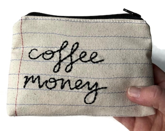 Portafoglio a forma di caffè - Pochette con cerniera fatta a mano - Regalo per gli amanti del caffè
