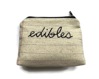 Ready to Ship - Edibles Bag - Handmade Zipper Pouch