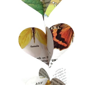 Butterflies Paper Heart Garland - Ready to Ship - Enchanted Forest Decor