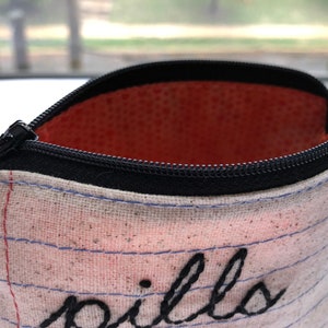 Pills Bag Handmade Ready to Ship Zipper Pouch image 2