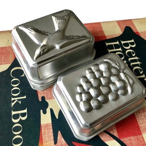 Vintage Aluminum Jello Tart Molds - Birds and Grapes - Ready to Ship