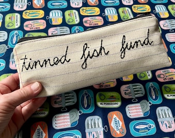 Estuche para lápices con cremallera del Fondo para Pescado Enlatado