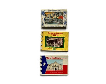 Mini Souvenir Vintage Postcard Books - Florida, San Antonion, Branson Missouri - Ready to Ship