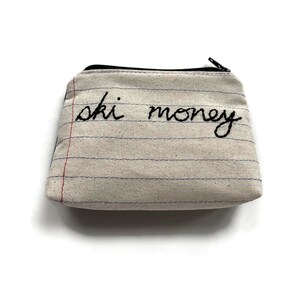 Bolsa para dinero para esquiar lista para enviar - Bolsa con cremallera hecha a mano