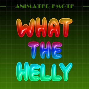 Animated What The Helly Emote | Funny Discord Emotes | Cute Text Emote for Streamers, VTubers,  Creators, Youtube-Kick Emote| Rainbow Emotes