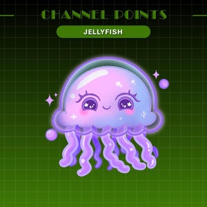 Kawaii Qualle Kanal Punkte Symbol | Emote strahlen | Twitch Abzeichen | Channelpunkte einlösen | Stream-Belohnung | Kanalpunkte für Twitch
