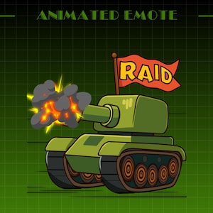 Animated Tank Raid Emote Emote | Funny Meme Emote | GIF and WEBM for Twitch & Discord | Discord Sticker Youtube GIF Kick Emoji