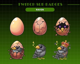 Raven Sub Badges for Twitch, YouTube, Discord | Gothic Sub badge (Digital Download)