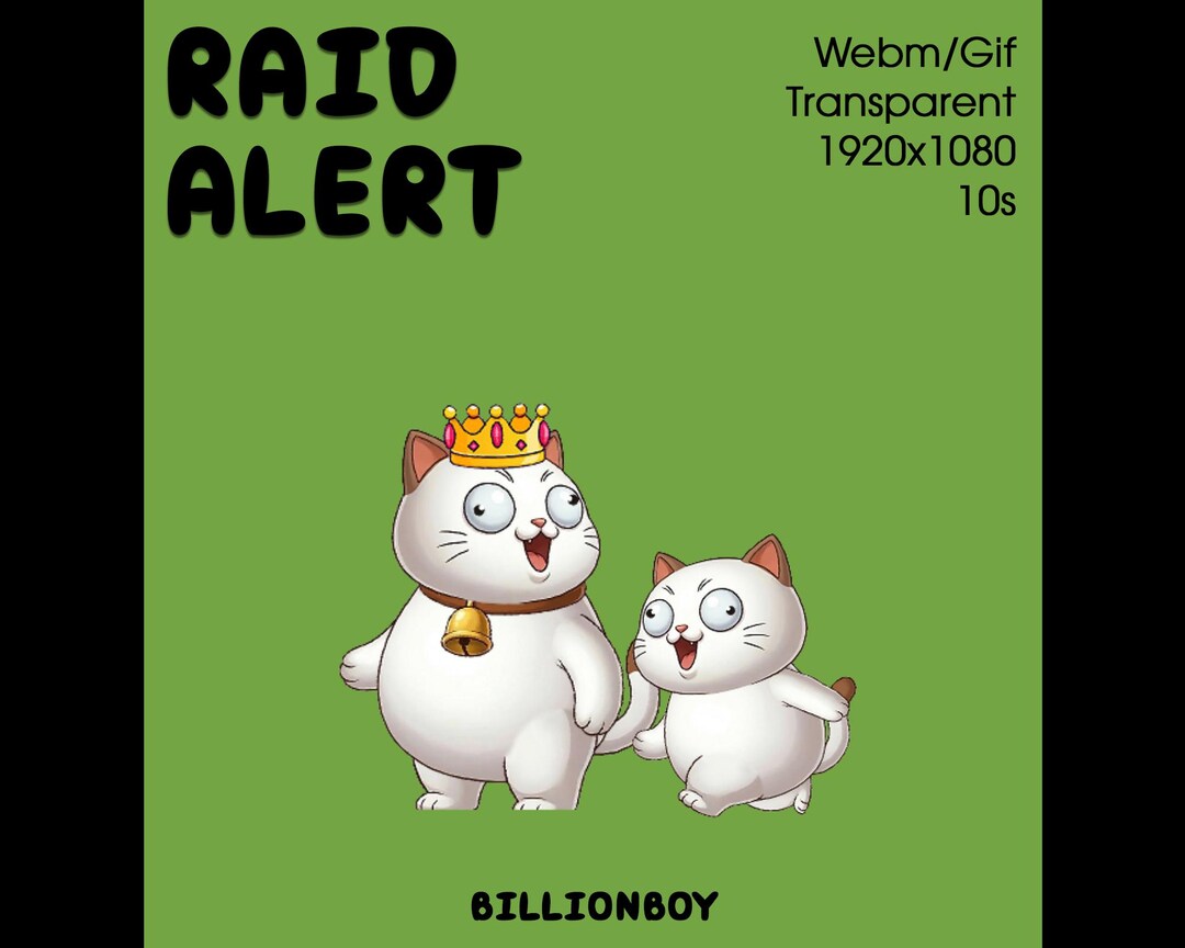 Animated Fat Cat Twitch Raid Alerts - Funny Kitty Stream Alert for ...