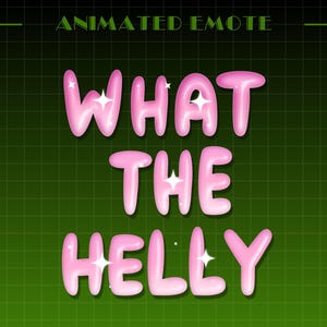 Animated What The Helly Text Emote | Funny Discord Emotes | Cute Pink Emote for Streamers, VTubers, & Creators | Youtube, Kick| GIF - PNG