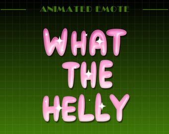 Animated What The Helly Text Emote | Funny Discord Emotes | Cute Pink Emote for Streamers, VTubers, & Creators | Youtube, Kick| GIF - PNG