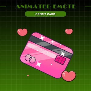 Animated Credit Card Emote | Funny Twitch Emote -  Discord Emote | Kick Emote - Meme Emote for Streamers & Gamers | Pink Credit Card