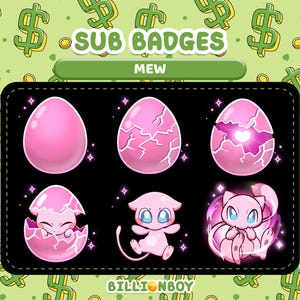 Pink Mew Sub Badges for Twitch, YouTube, Discord| Pokemon Streamer Badges (Digital Download)