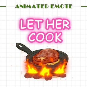 Let Her Cook アニメーション絵文字 | 面白いミーム絵文字 | Twitch と Discord 用の GIF と WEBM | Discord ステッカー Youtube GIF キック絵文字