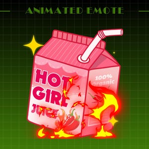 Hot Girl Juice Animated Emote | Funny Meme Emote | GIF and WEBM for Twitch & Discord | Discord Sticker Youtube GIF Kick Emoji