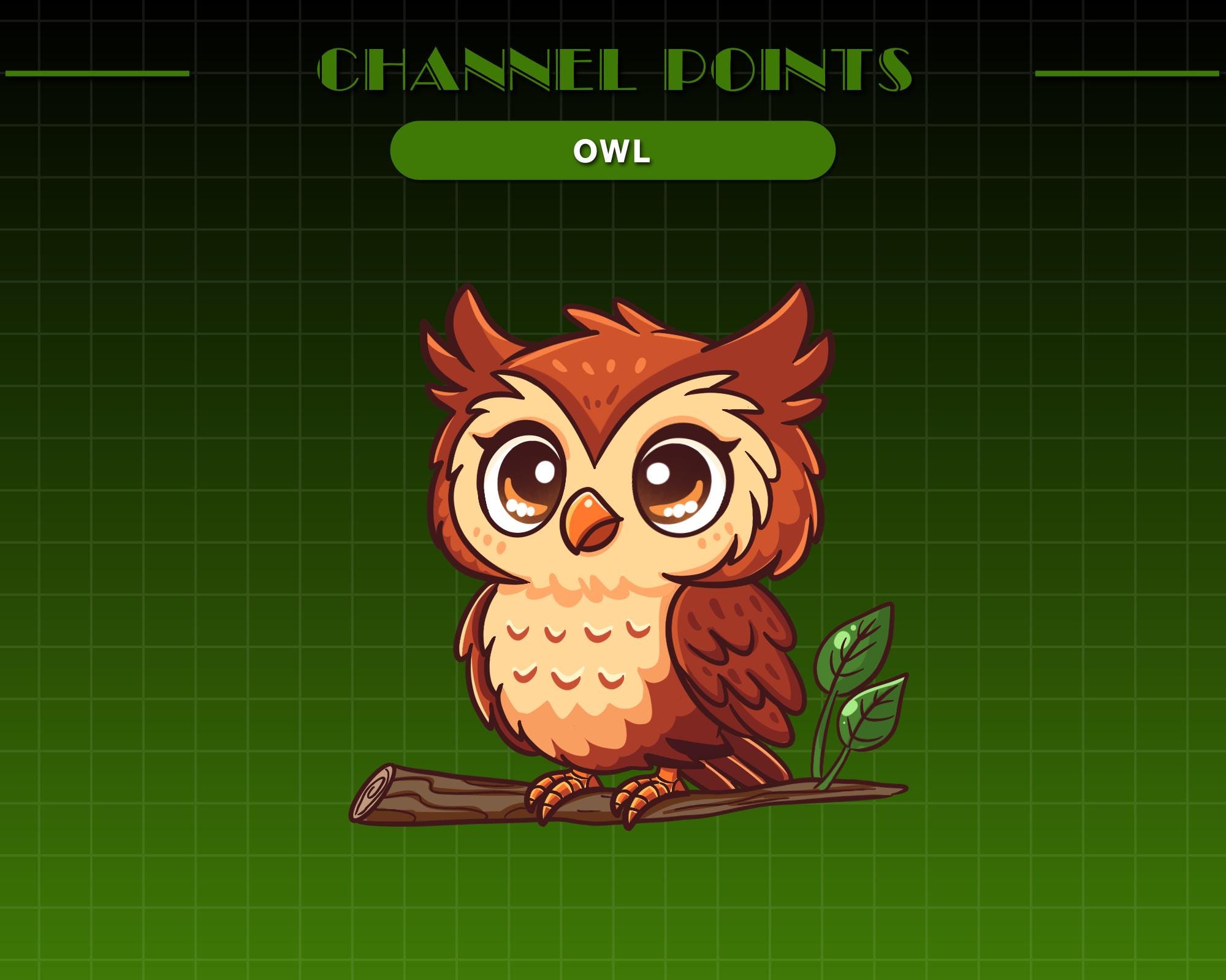 Wise Owl Channel Point Icon | Stream Emote | Twitch Badges | Channel Point Redeem | Stream Reward | 