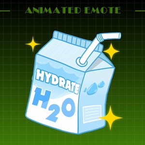Hydrate H2O Animated Emote | Funny Meme Emote | GIF and WEBM for Twitch & Discord | Discord Sticker Youtube GIF Kick Emoji