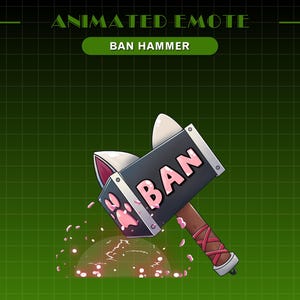 Animated Ban Hammer Emote - Cat Paw Ban Hammer - Cute Ban Hammer Emote for Twitch, YouTube and Discord - Kawaii Cat Emote - Cat Paw Emote