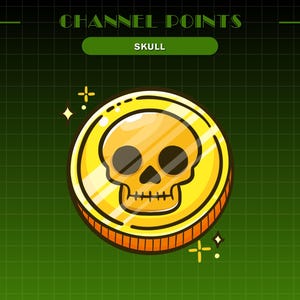 Stream Skull Channel Points - Gold Coin Channel Points For Twitch - Twitch Channel Points Icon - Bond Channel Points - Skull Emote Twitch