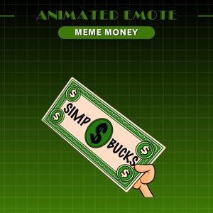 Animated Money Emote | Funny Meme Emote | GIF and WEBM for Twitch & Discord | Discord Sticker Youtube GIF Kick Emoji | Simp Bucks Emote