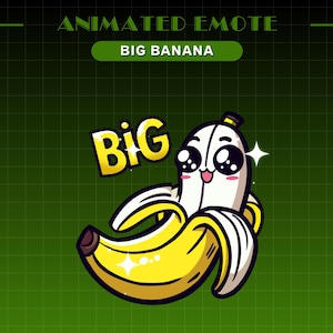 Animated Big Banana Emote | Funny Meme Emote | GIF and WEBM for Twitch & Discord | Funny Emote Twitch | Energy Emote Twitch